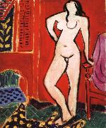Henri Matisse Nude in front of a red background oil painting reproduction